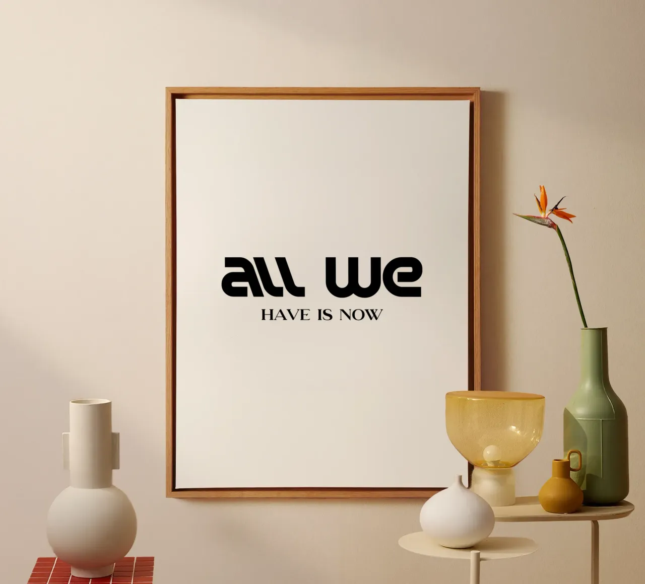All We Have Is Now Elegant Minimalist Typography canvas by YV TYPOGRAPHY
