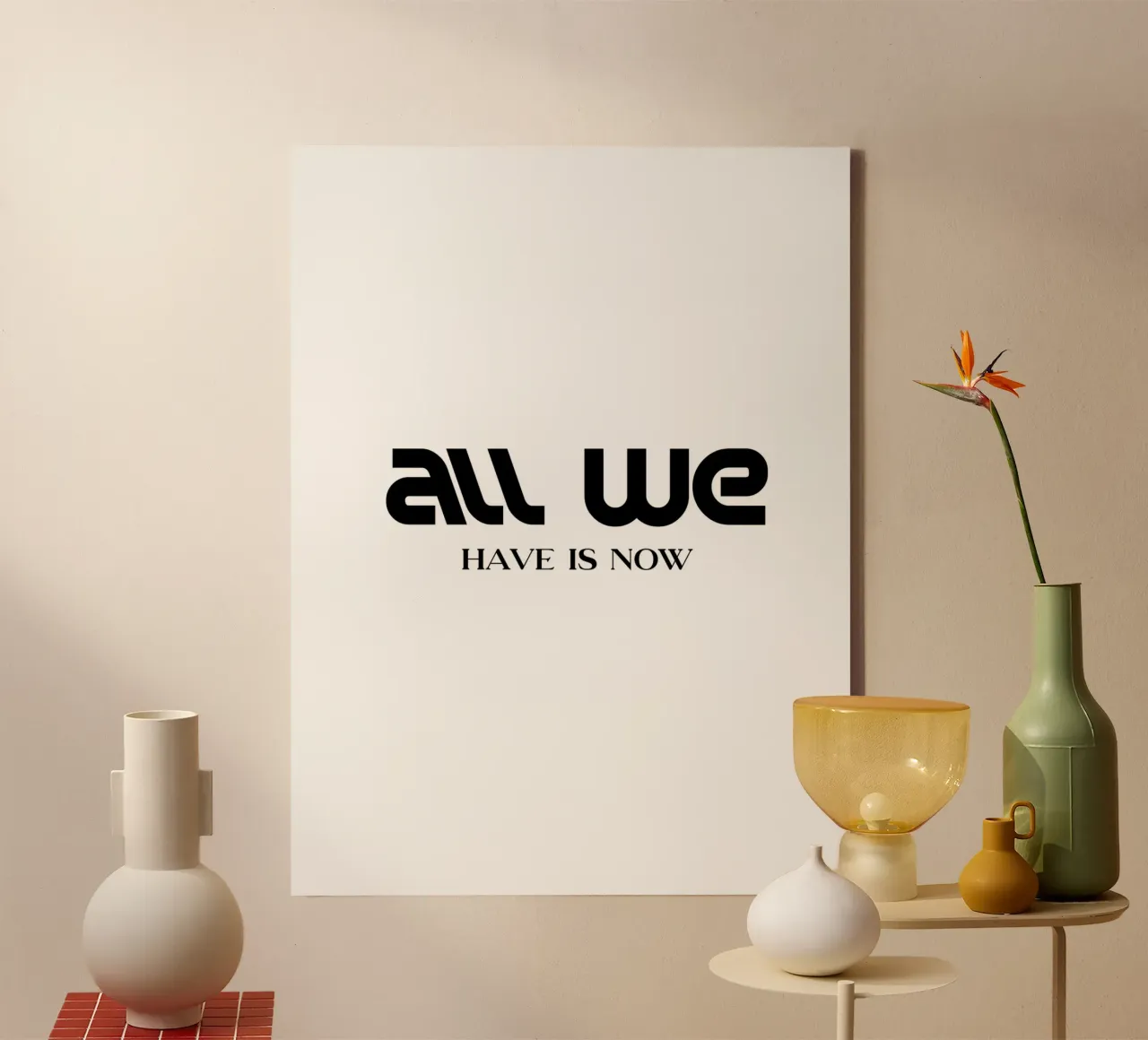 All We Have Is Now Elegant Minimalist Typography canvas by YV TYPOGRAPHY
