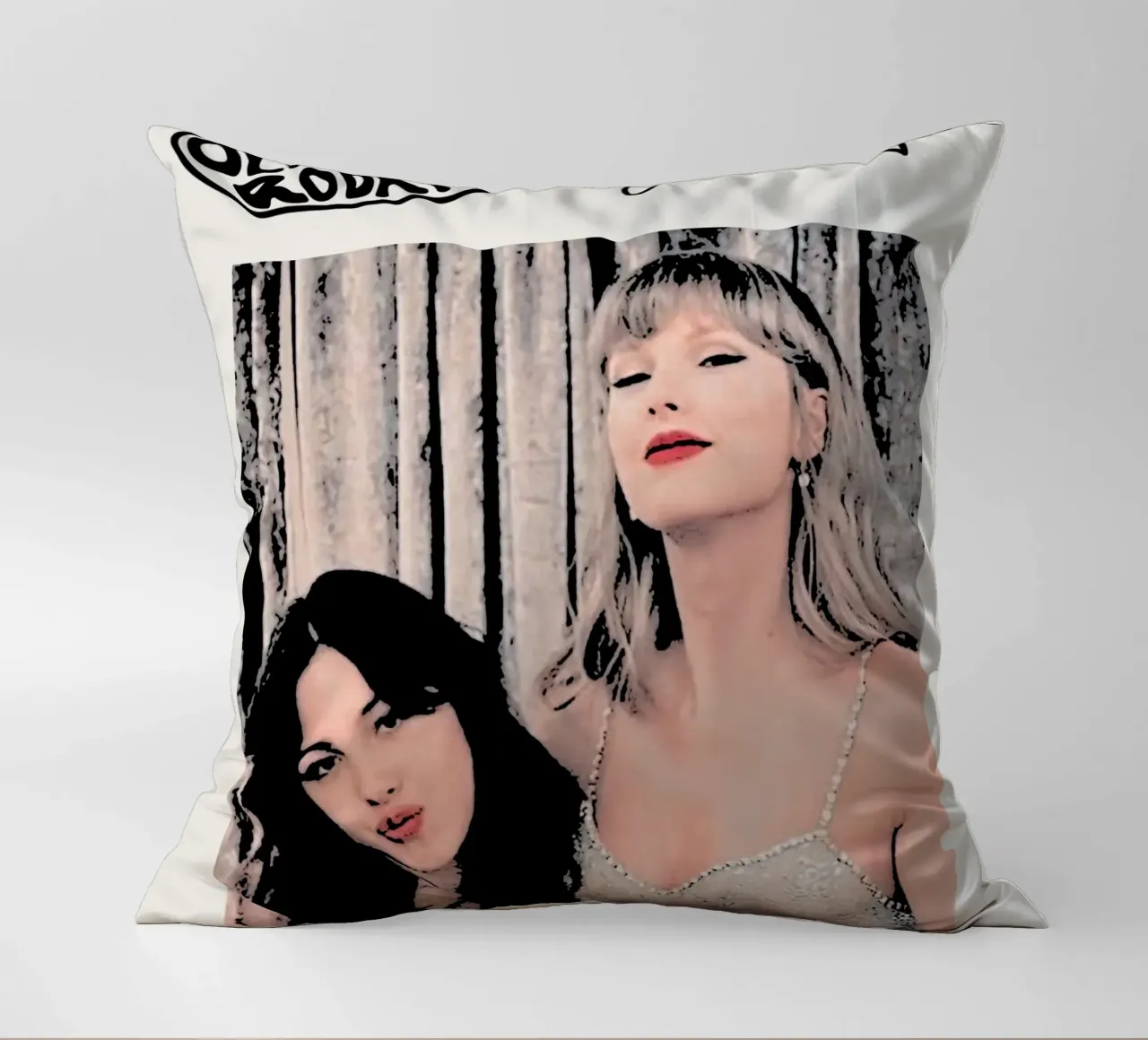 Taylor Swift And Olivia Rodriguez Art decorative cushion by music soul