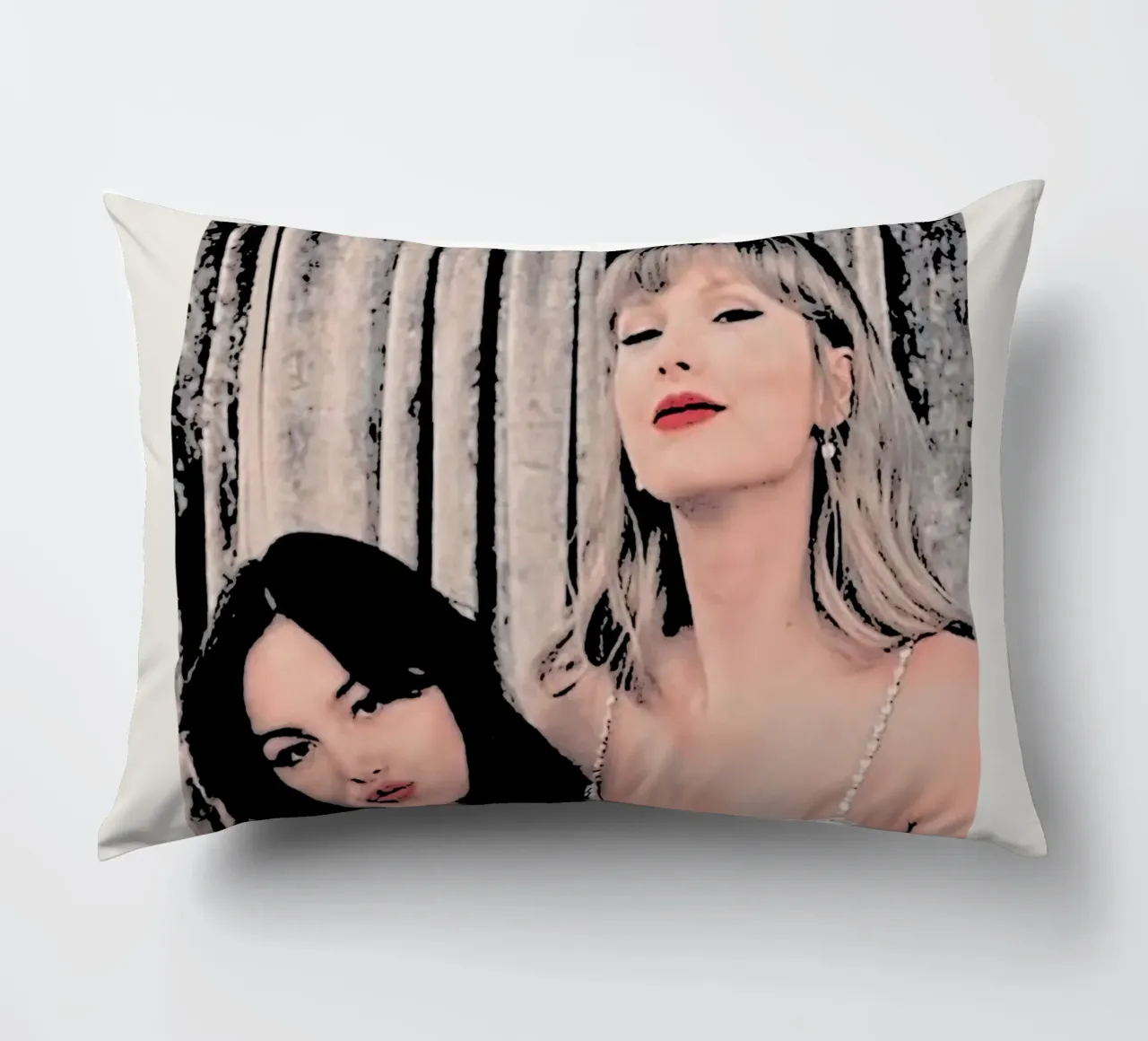 Taylor Swift And Olivia Rodriguez Art decorative cushion by music soul