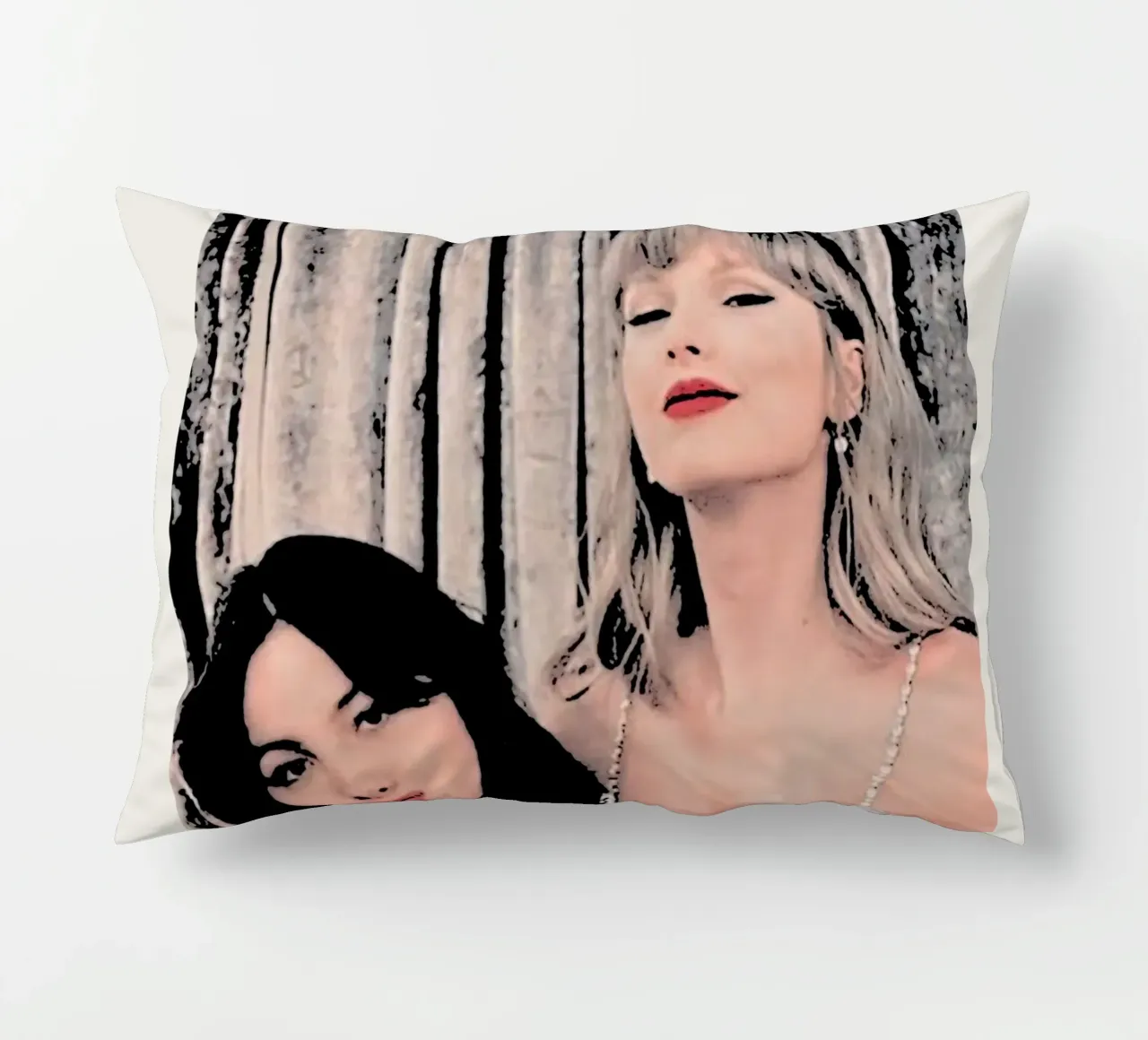 Taylor Swift And Olivia Rodriguez Art decorative cushion by music soul