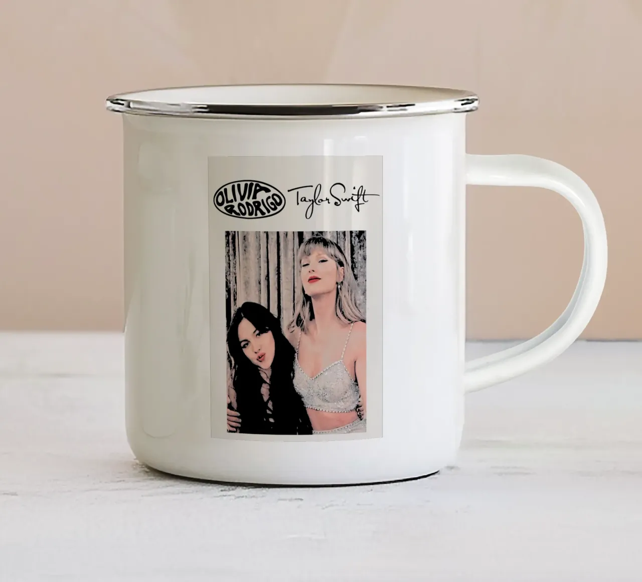 Taylor Swift e Olivia Rodriguez Arte tazza in smalto da music soul