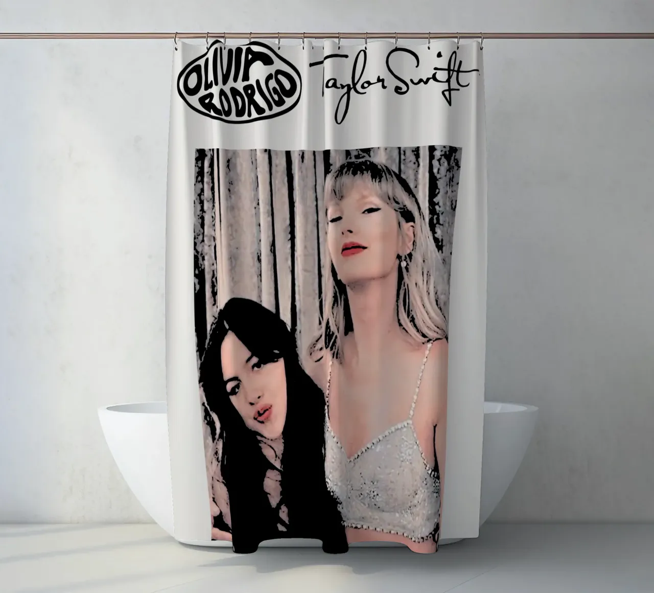 Taylor Swift en Olivia Rodriguez kunst douchegordijn van music soul