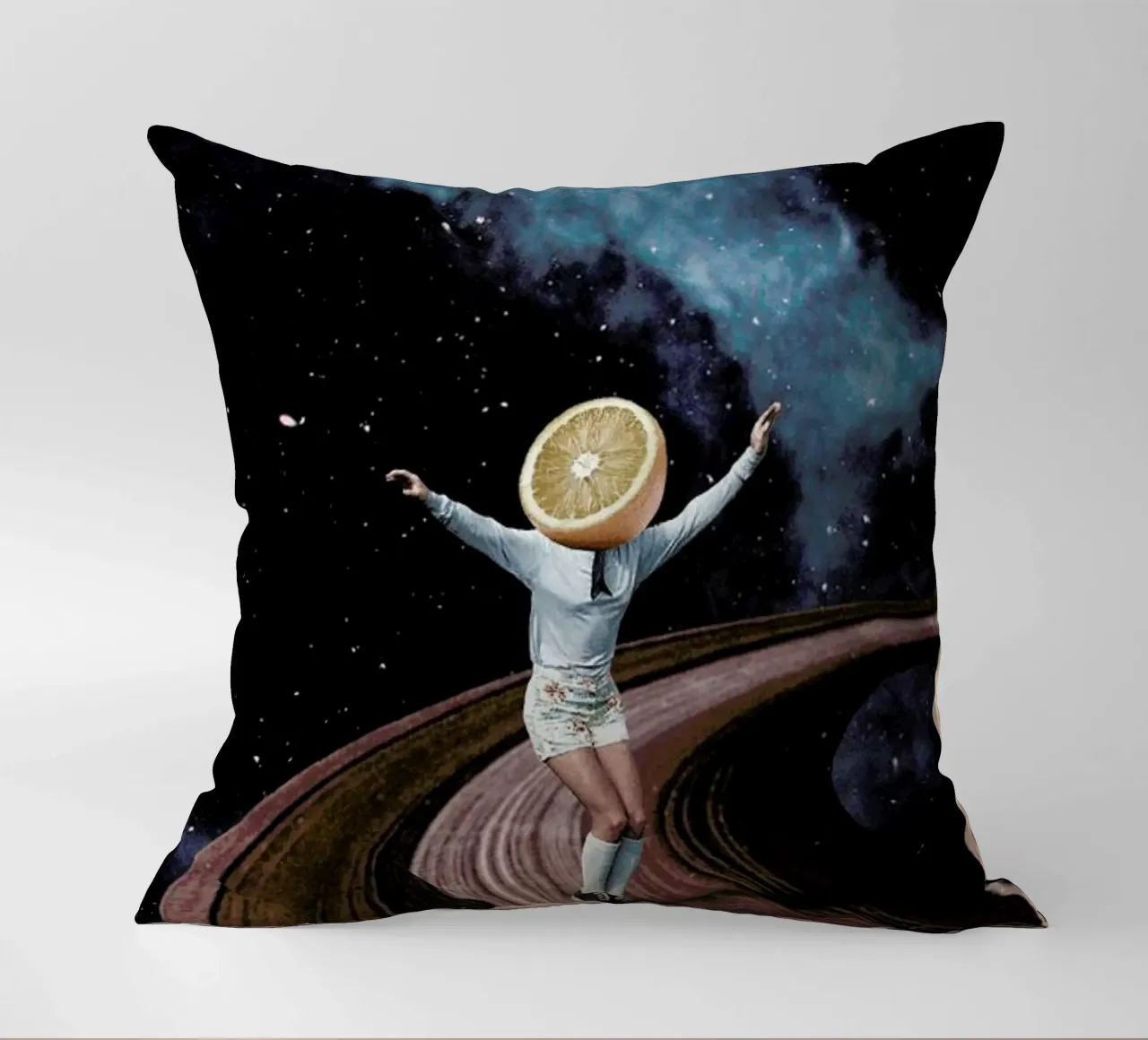 Jumping Oranges in My Head decorative cushion by Maarten Léon