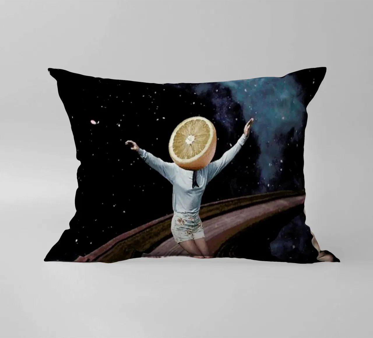 Jumping Oranges in My Head decorative cushion by Maarten Léon