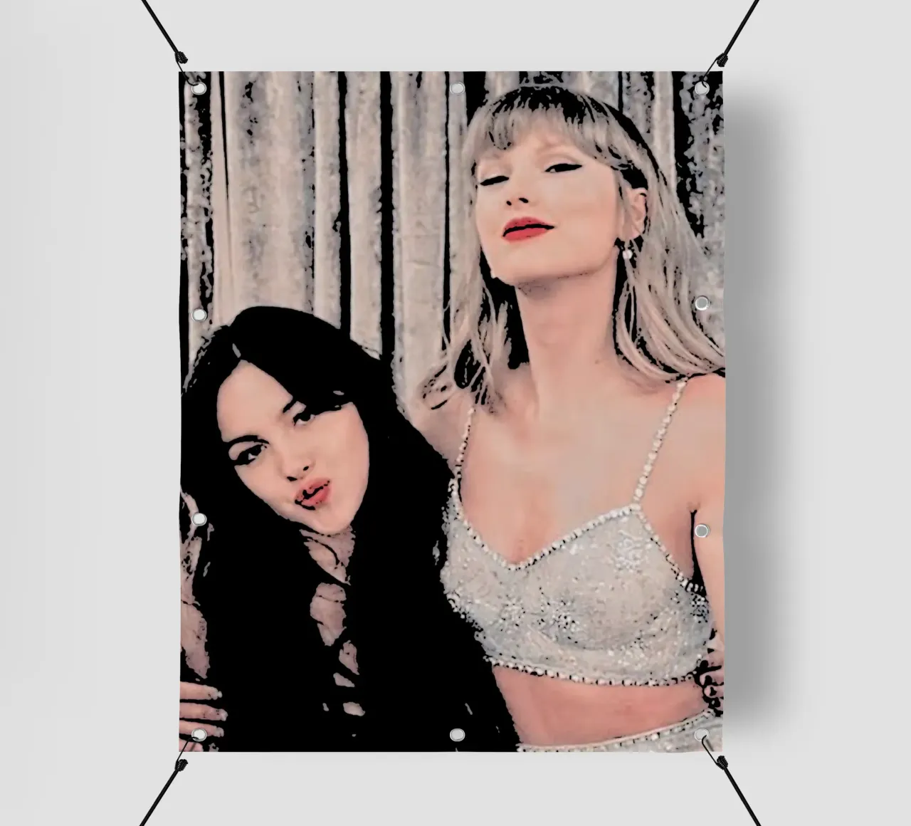Taylor Swift e Olivia Rodriguez pop art telo in pvc da music soul