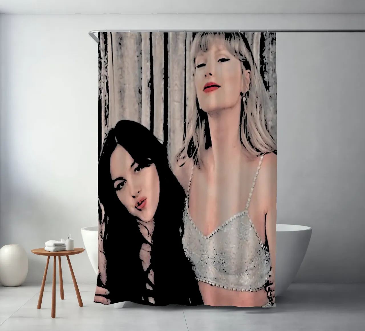 Taylor Swift e Olivia Rodriguez pop art tenda da doccia da music soul