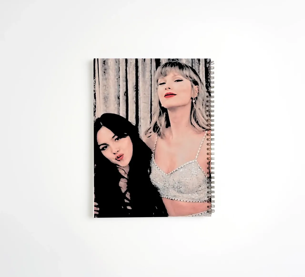 Taylor Swift And Olivia Rodriguez pop art spiral notebook by music soul