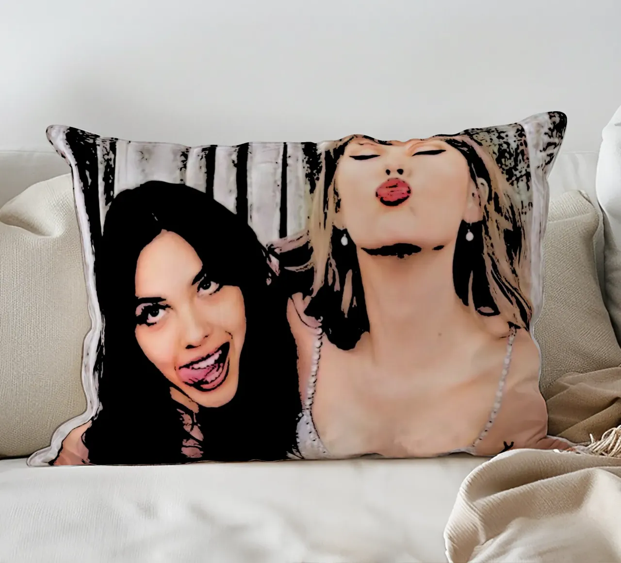 Taylor Swift e Olivia Rodriguez pop art cuscino da music soul