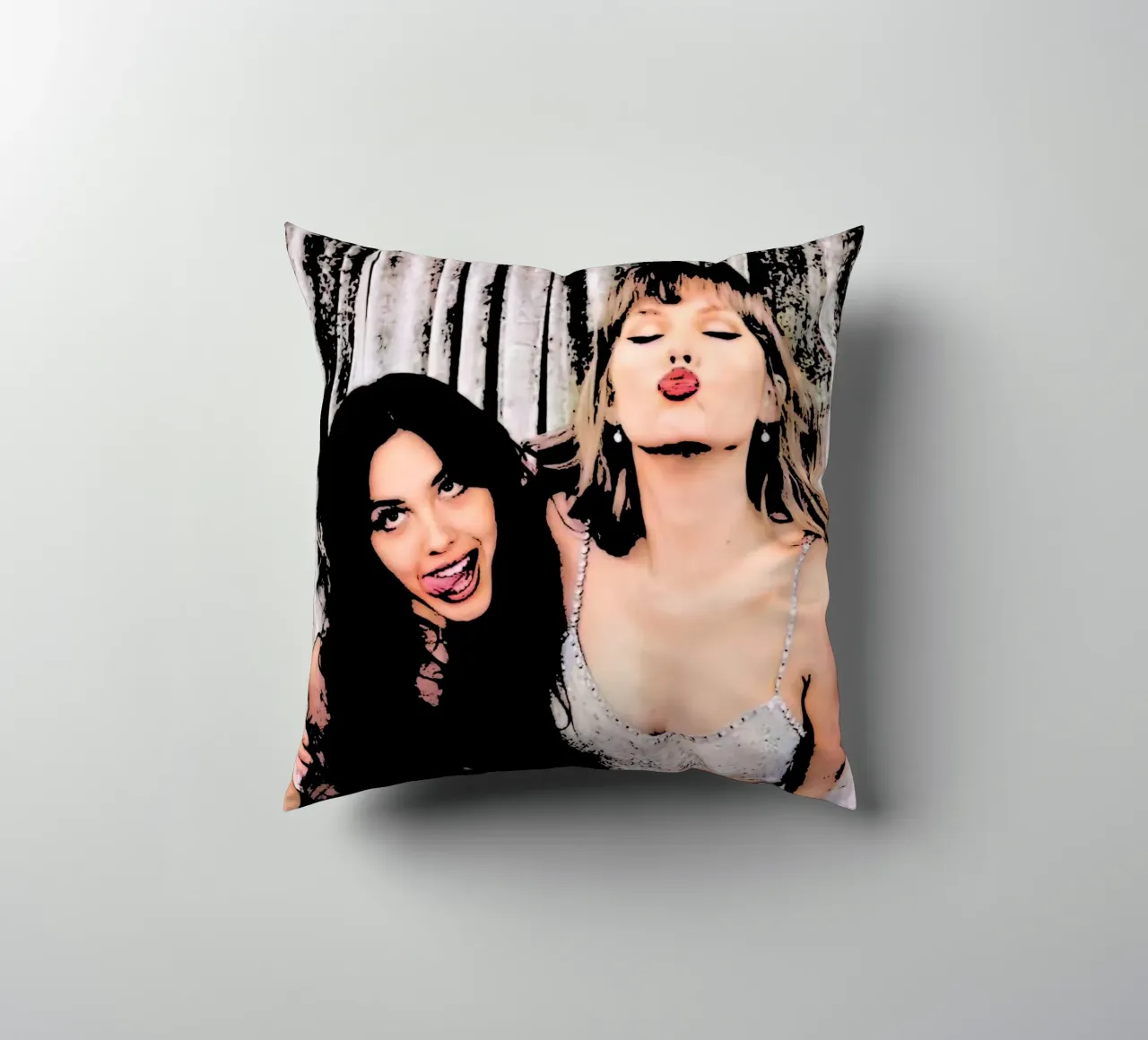Taylor Swift e Olivia Rodriguez pop art cuscino da music soul