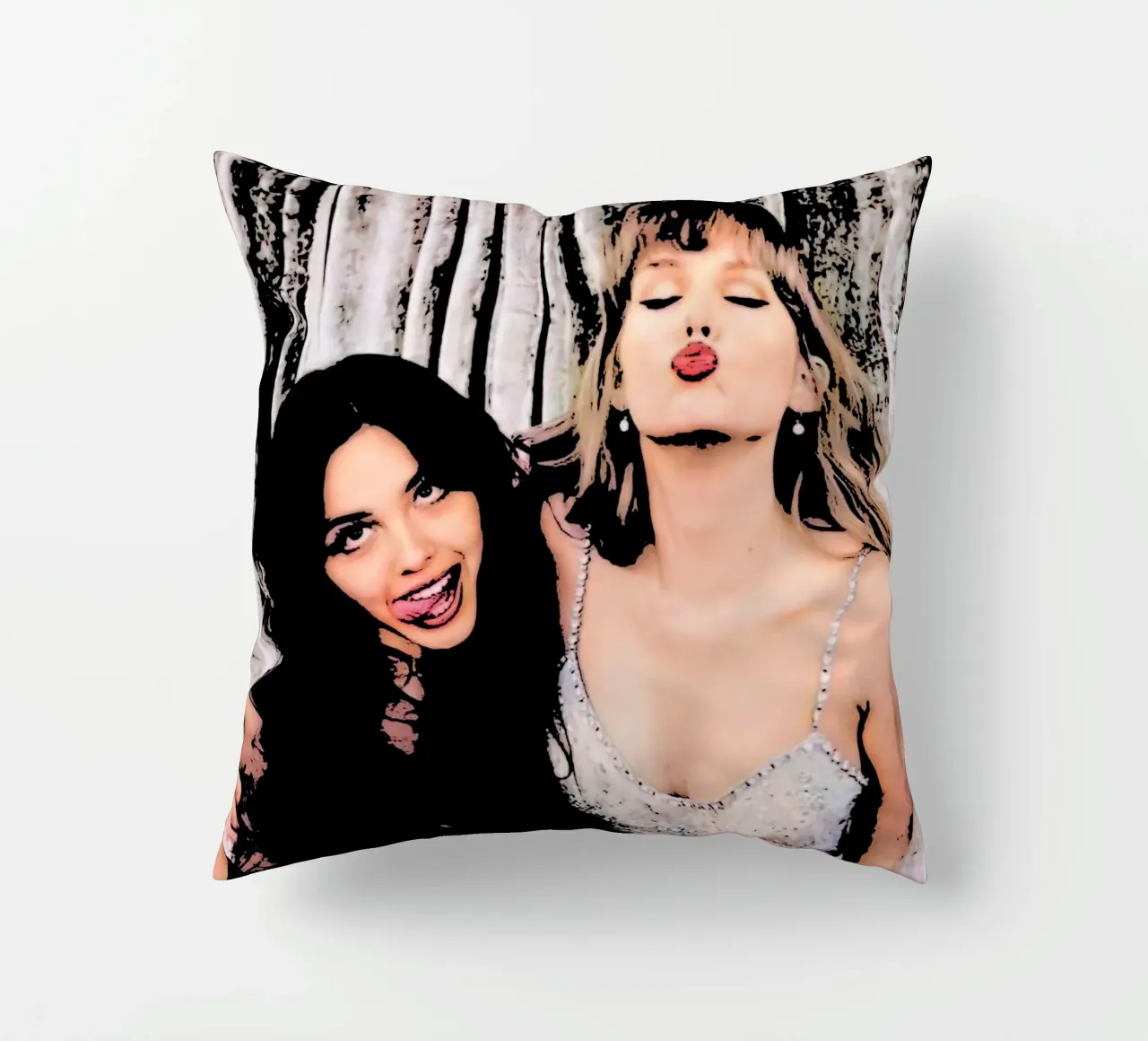 Taylor Swift e Olivia Rodriguez pop art cuscino da music soul
