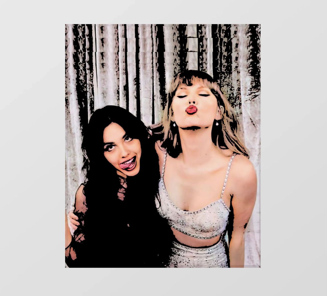 Taylor Swift e Olivia Rodriguez pop art pellicola backlit da music soul