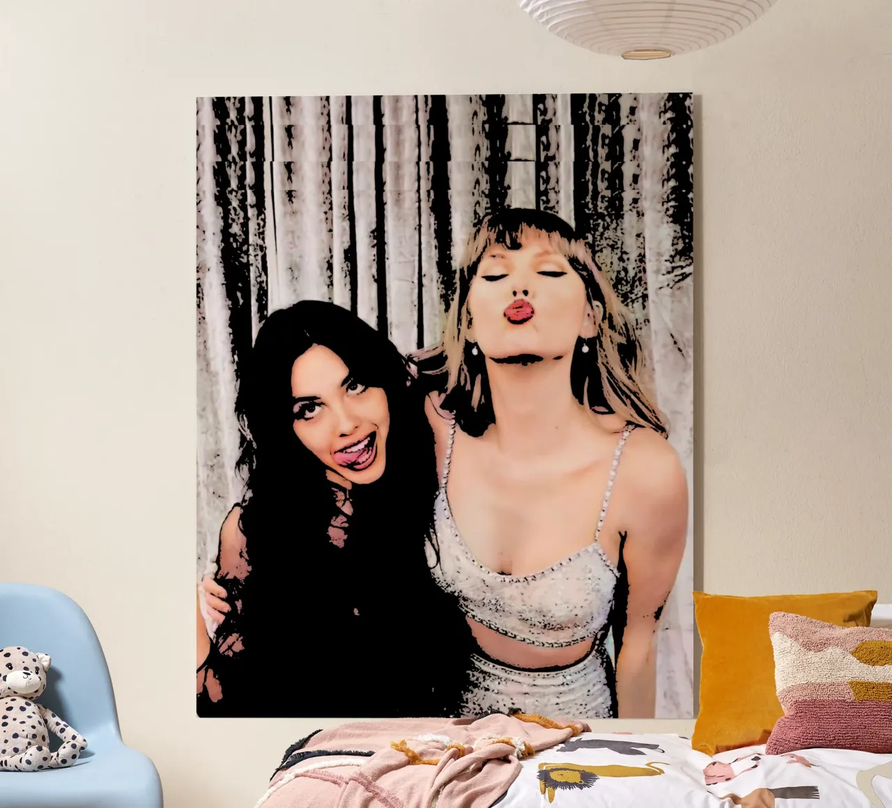 Taylor Swift e Olivia Rodriguez pop art plexiglass da music soul