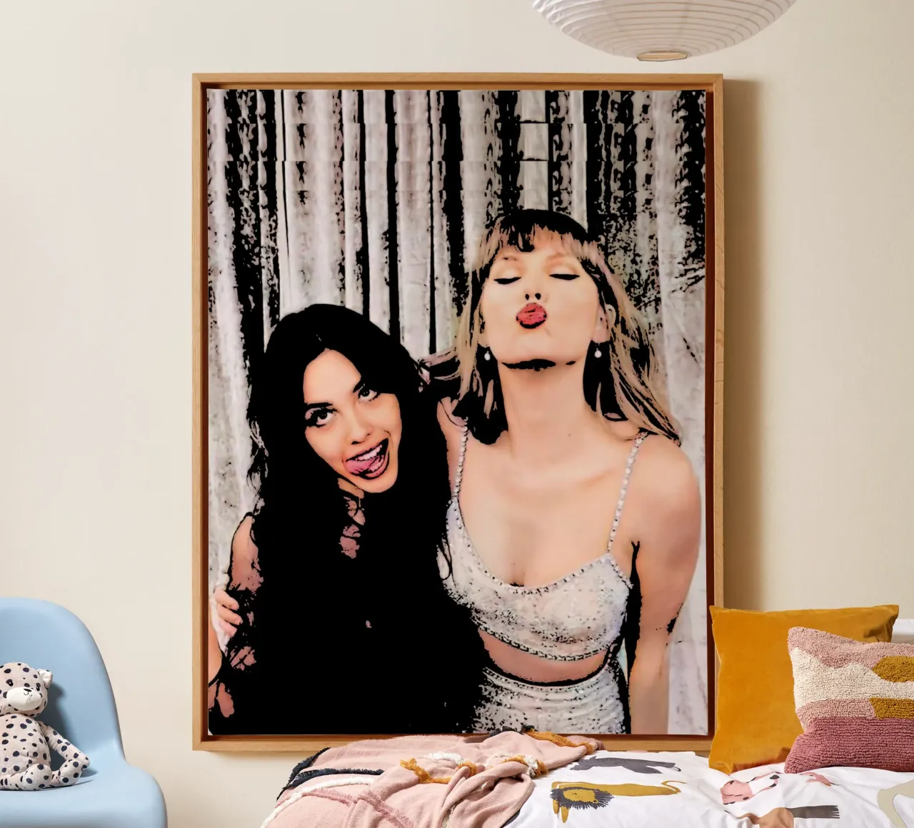 Taylor Swift And Olivia Rodriguez pop art canvas by music soul