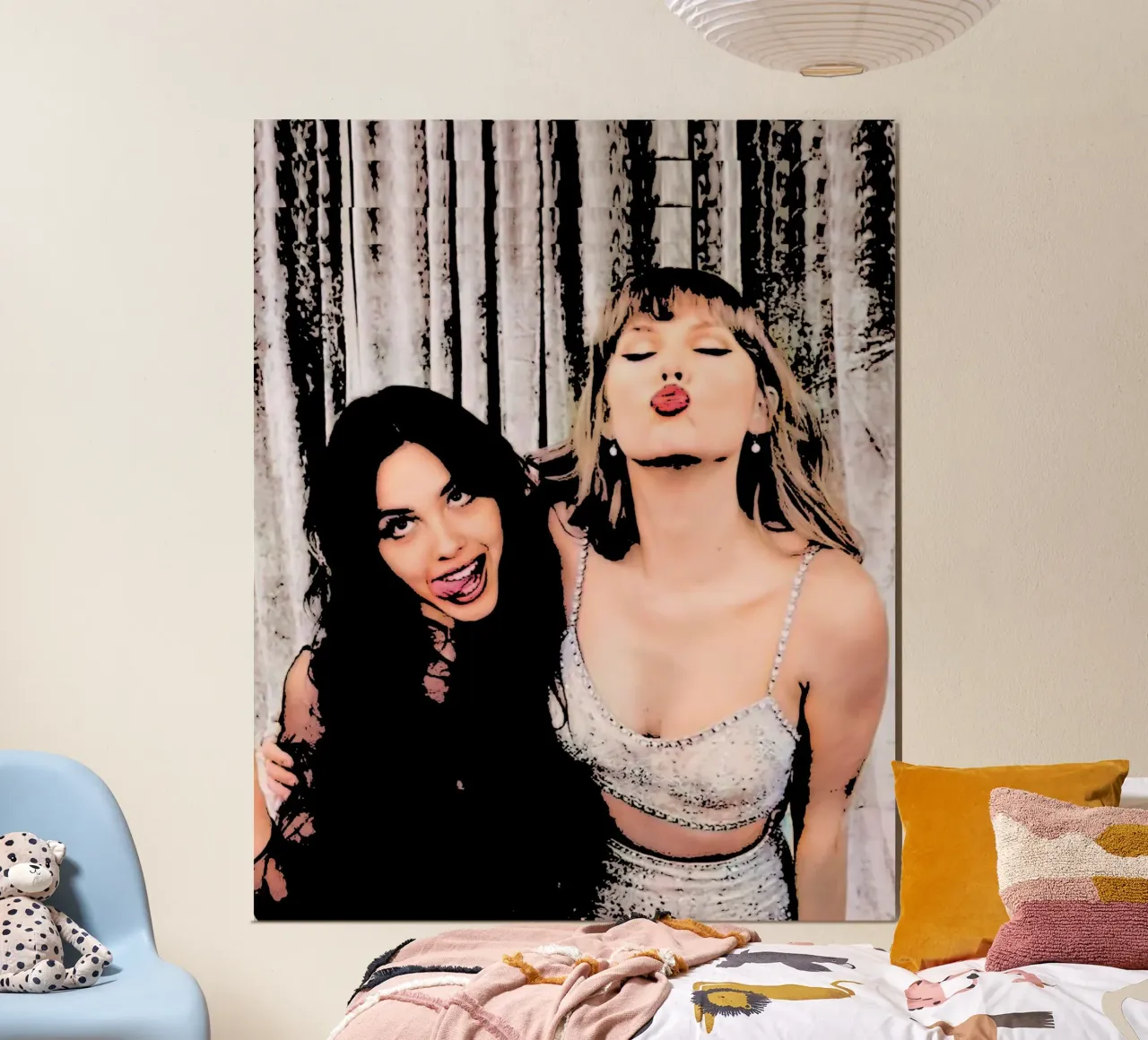 Taylor Swift e Olivia Rodriguez pop art carta hahnemühle da music soul