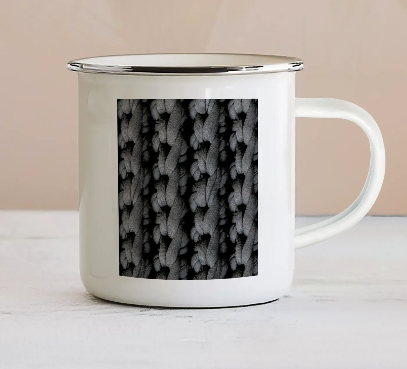 Cotton Pattern enamel mug by Curious Collections by Marielle Leenders