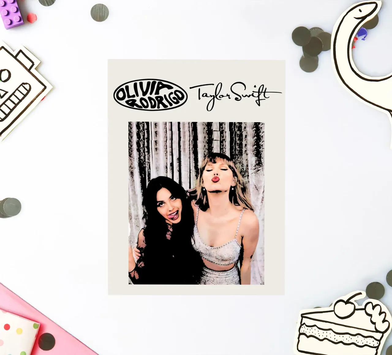 Taylor Swift e Olivia Rodriguez 1 Art adesivo da music soul