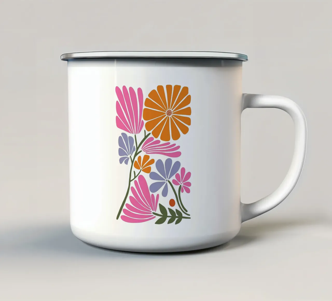 Pastell Polka Blumen tazza in smalto da BAINAI