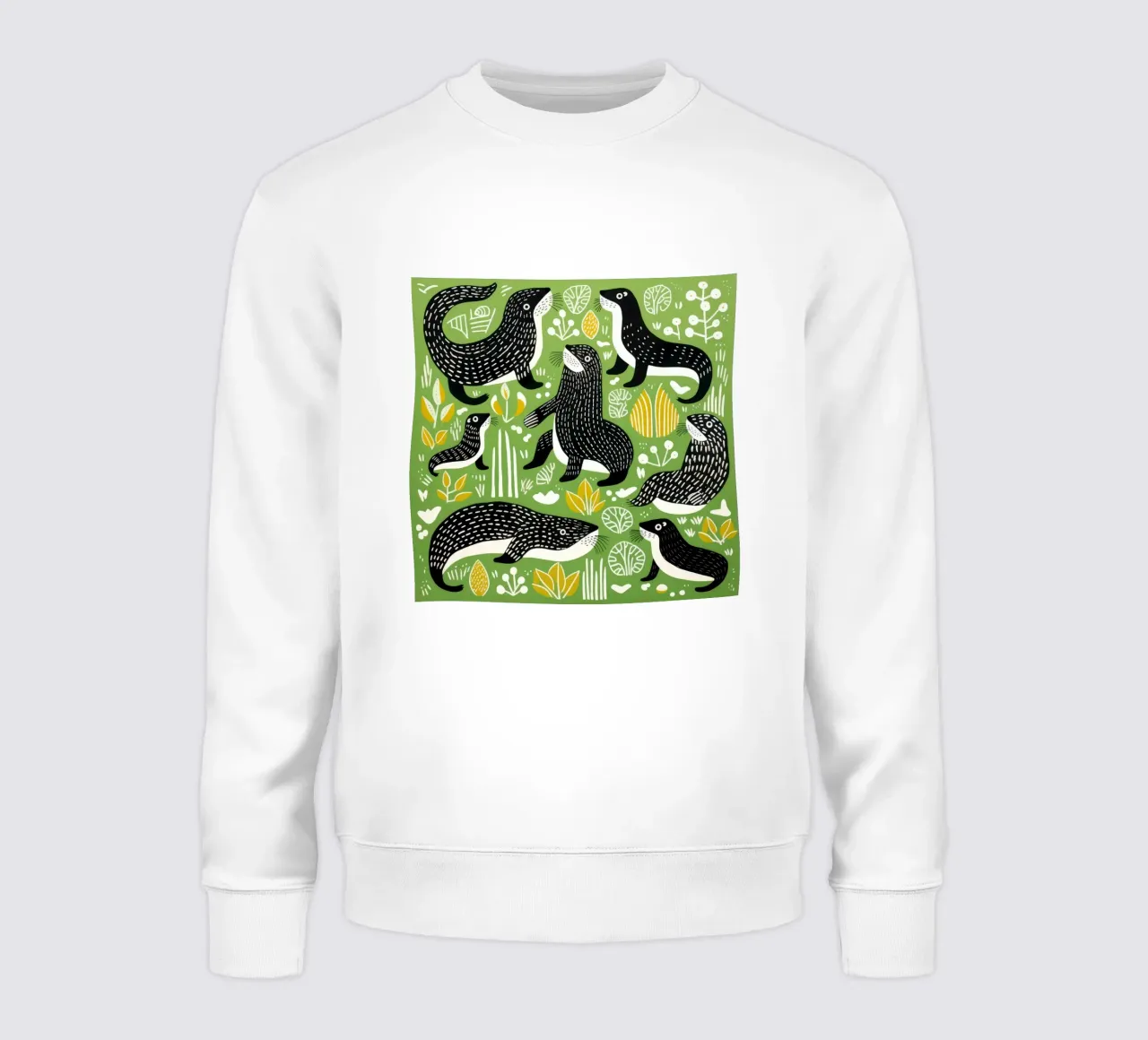 Lontra verde 1 felpa da Minimal Animal Art