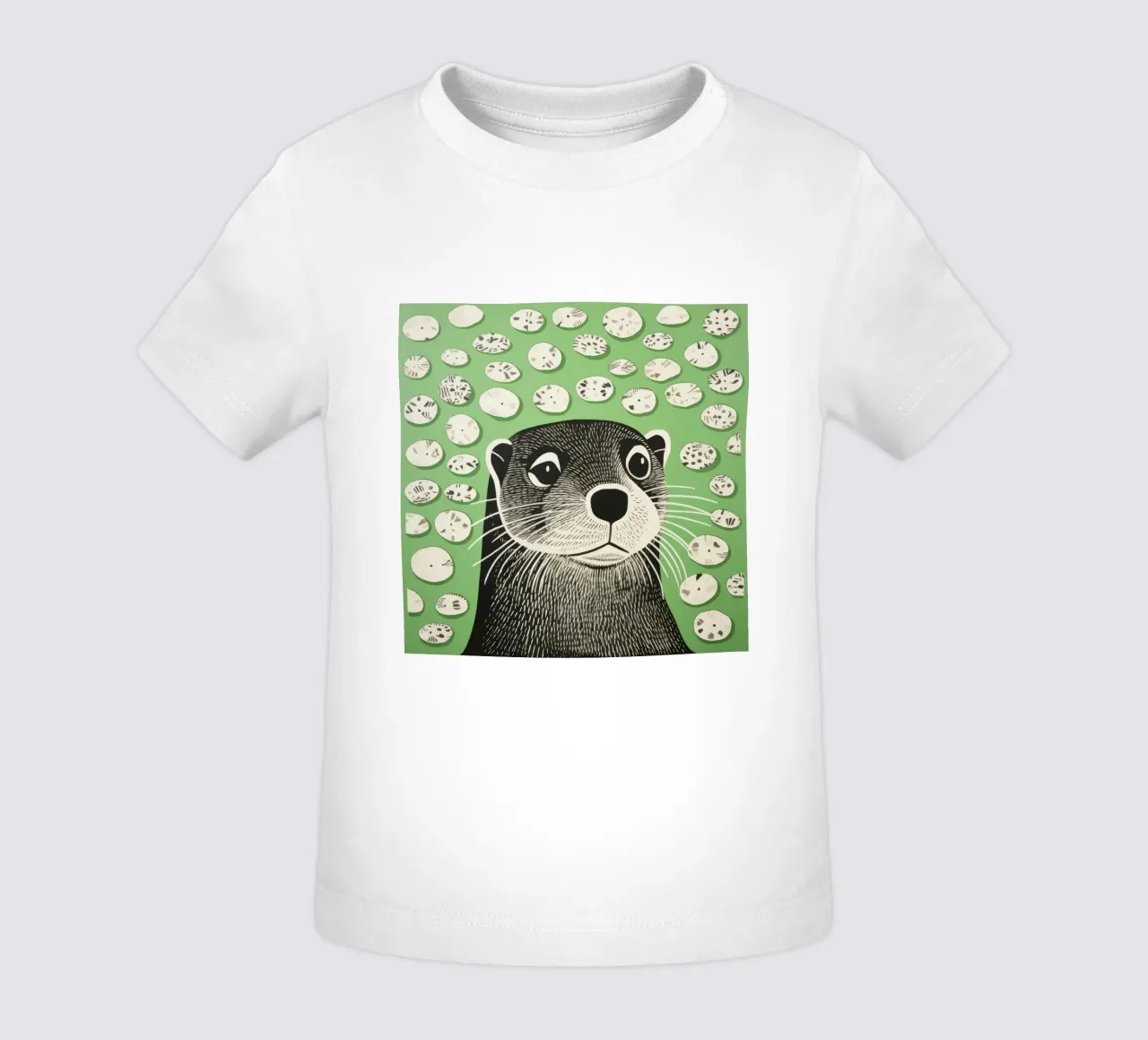 Lontra verde 2 maglietta neonato da Minimal Animal Art