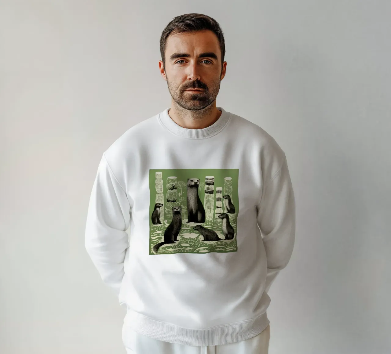 Lontre verdi felpa da Minimal Animal Art