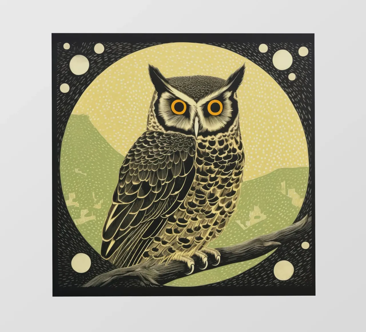Gufo Verde 1 telo in pvc da Minimal Animal Art