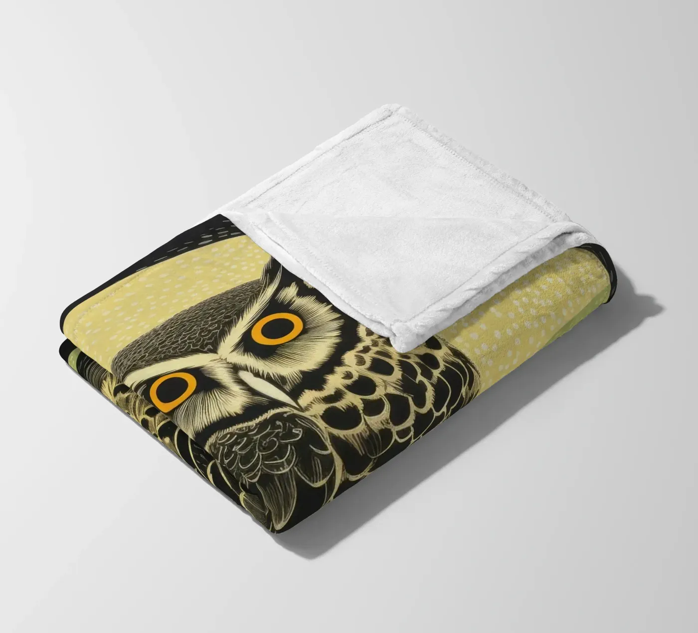 Green Owl Fleecedecke von Minimal Animal Art