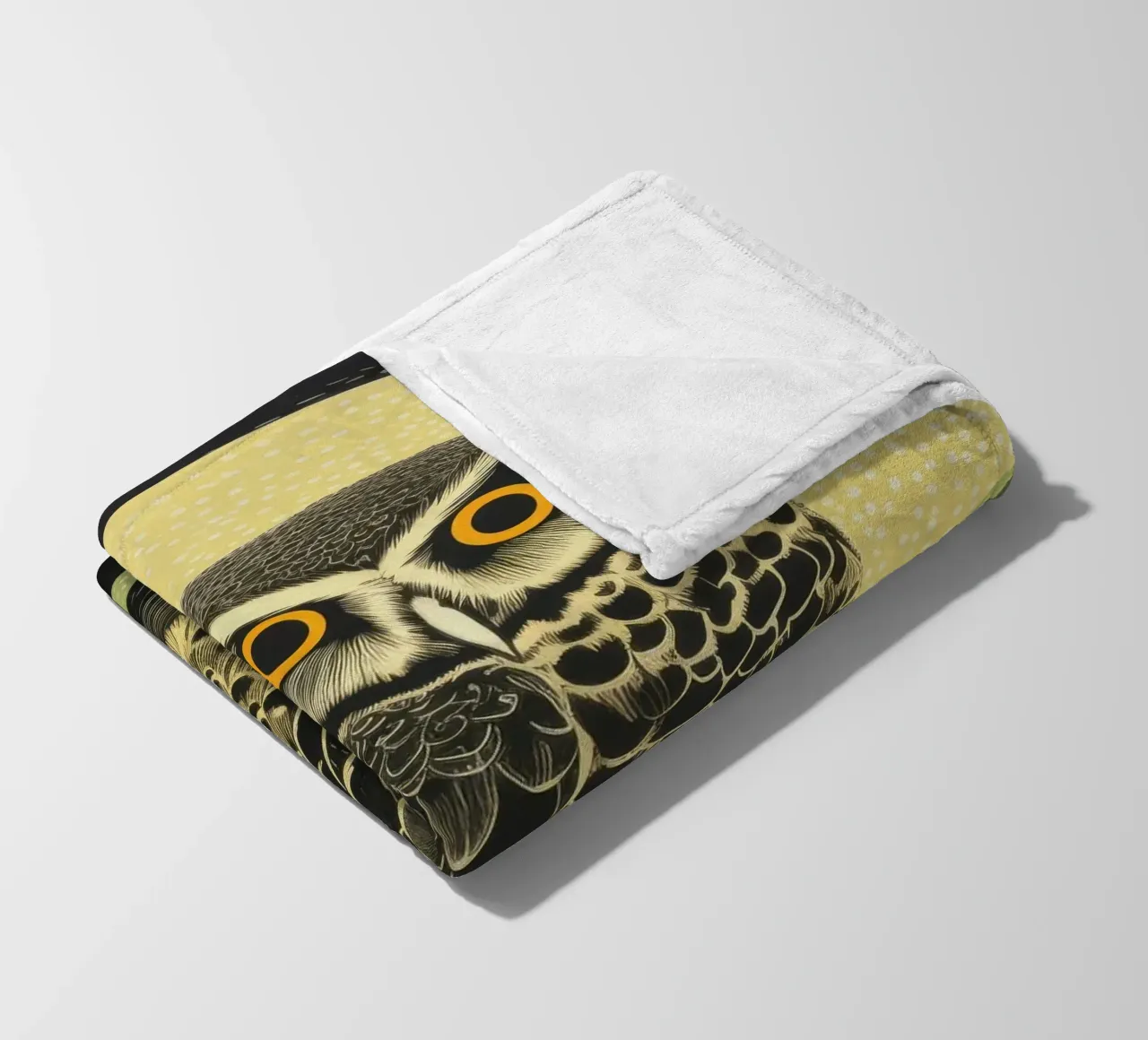 Gufo Verde 1 coperta in pile da Minimal Animal Art