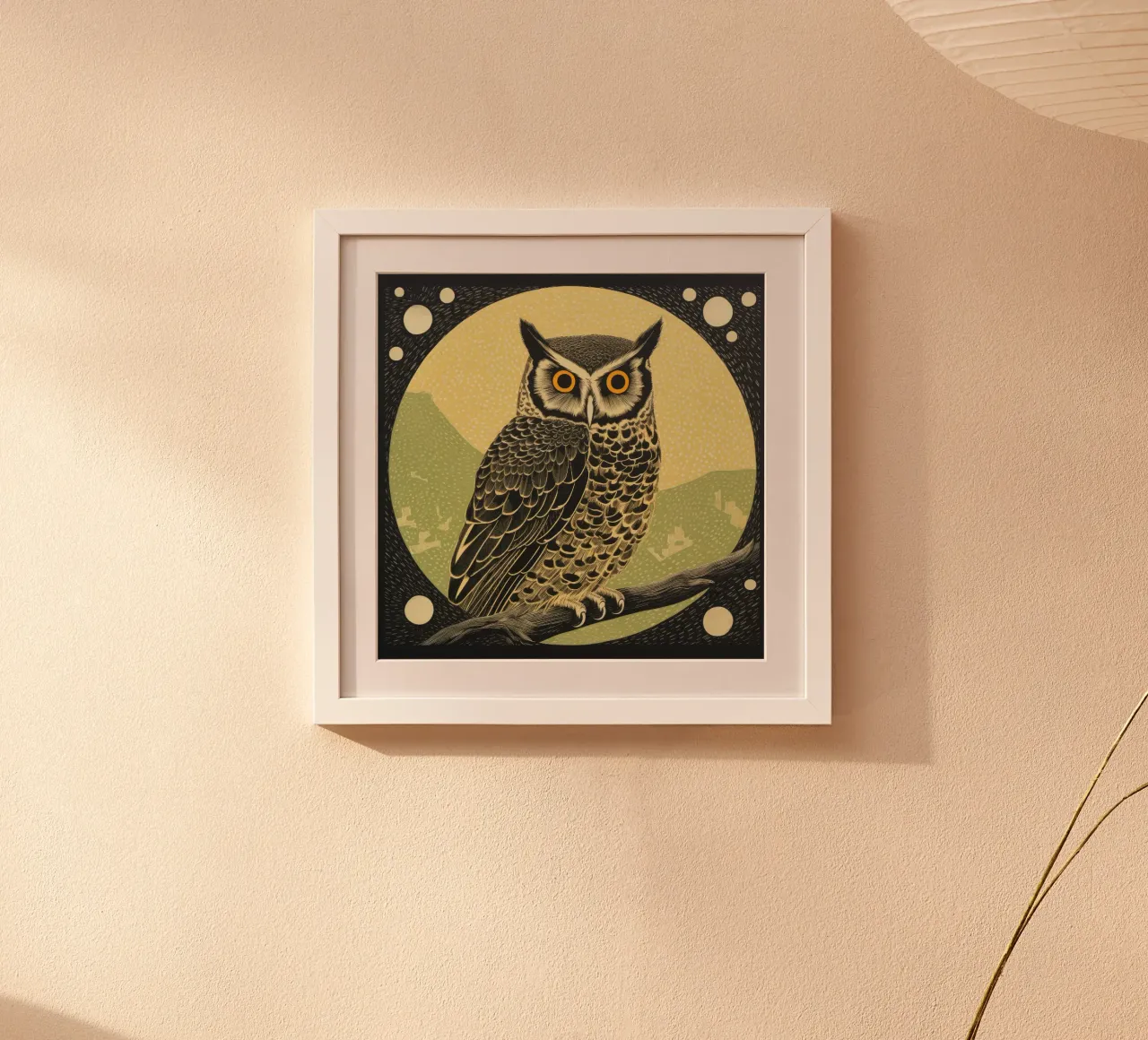 Green Owl Poster von Minimal Animal Art