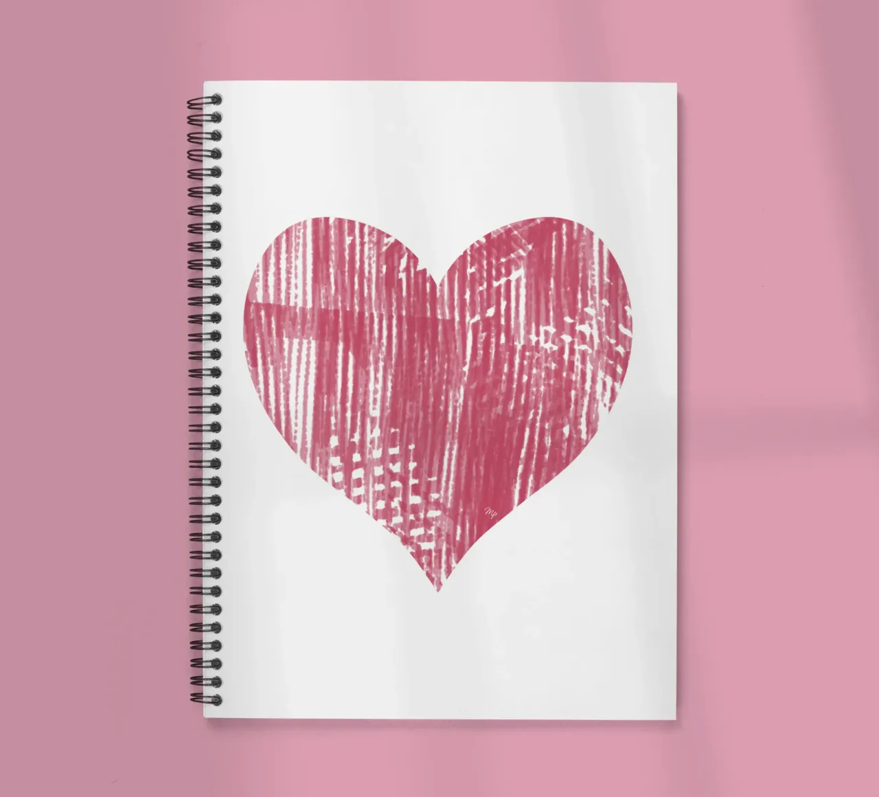 Big Textured Red Heart spiral notebook by Martina