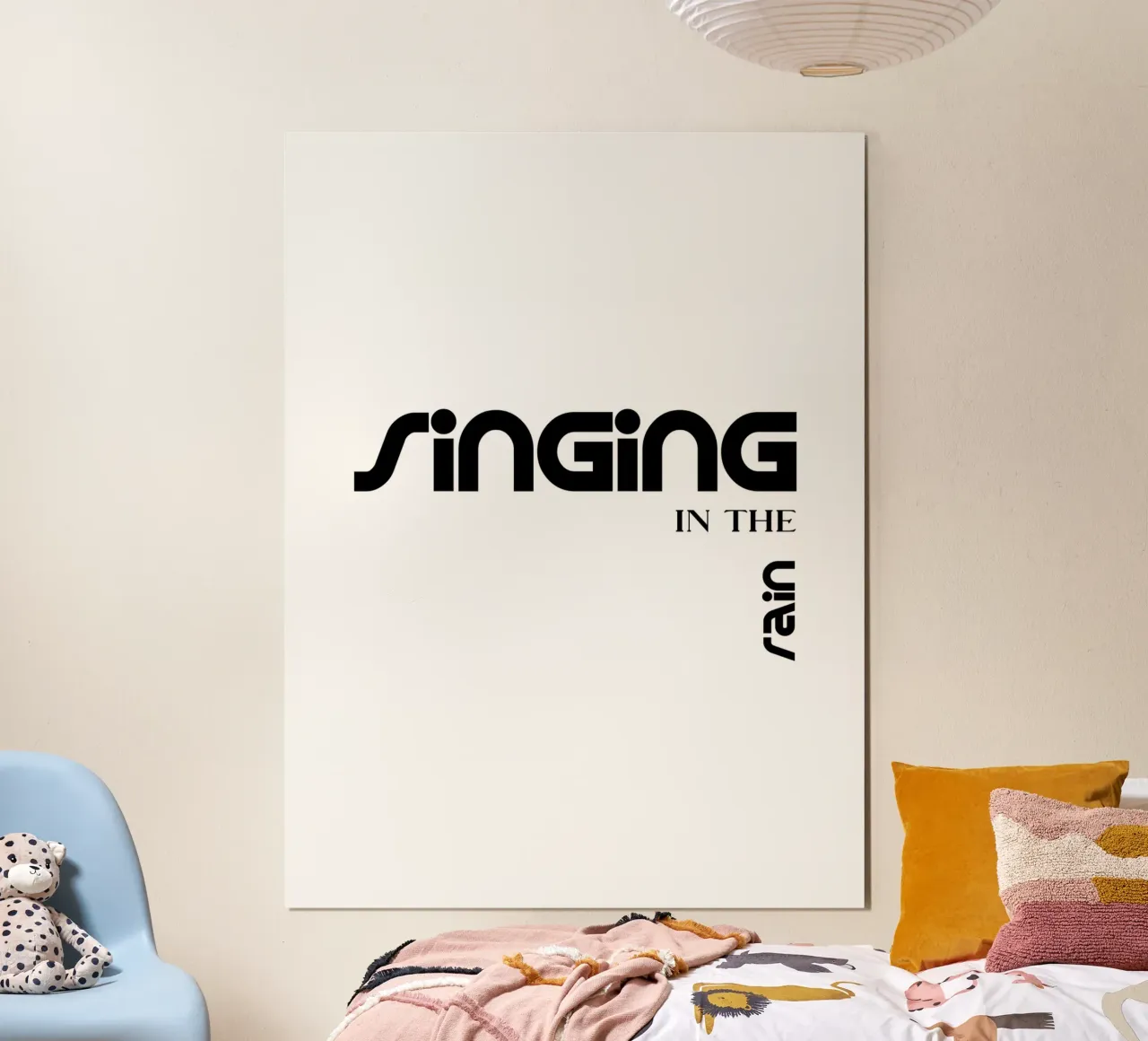 Singing In The Rain Tipografía moderna poster con marco de plástico de YV TYPOGRAPHY