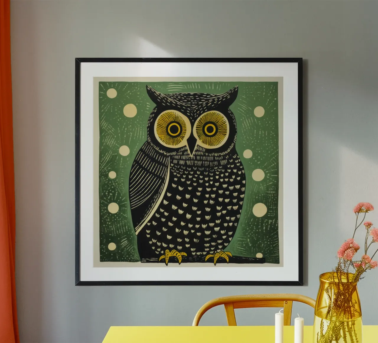 Gufo Verde 2 poster da Minimal Animal Art