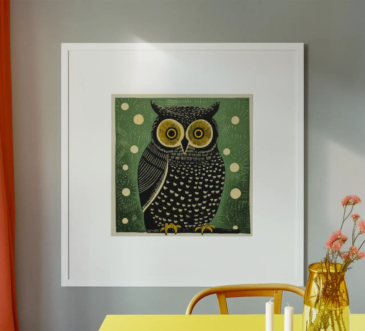 Gufo Verde 2 poster da Minimal Animal Art