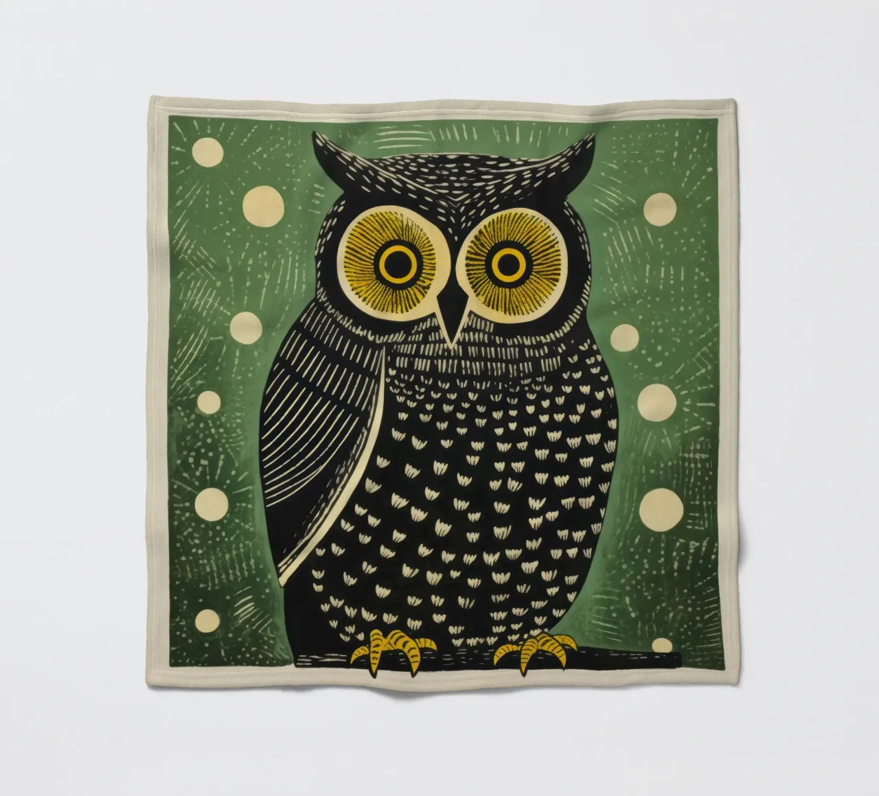 Gufo Verde 2 coperta in pile da Minimal Animal Art