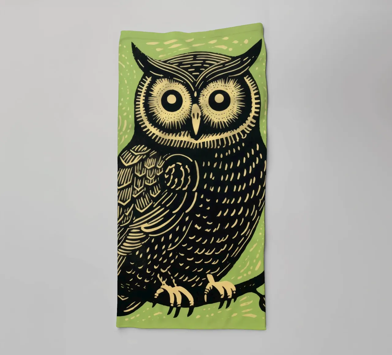 Gufo Verde 3 asciugamano da bagno da Minimal Animal Art