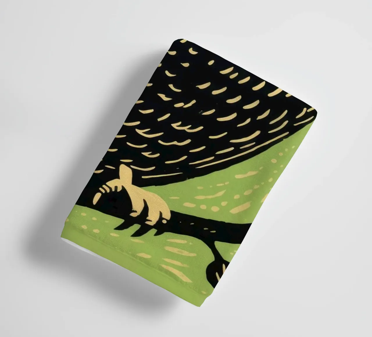 Gufo Verde 3 asciugamano da bagno da Minimal Animal Art