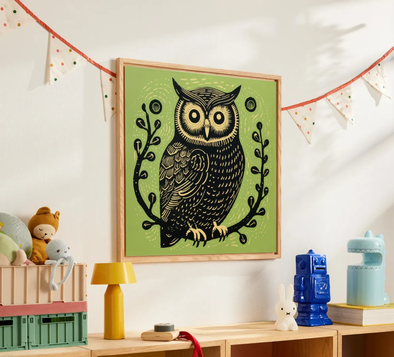 Gufo verde plexiglass da Minimal Animal Art