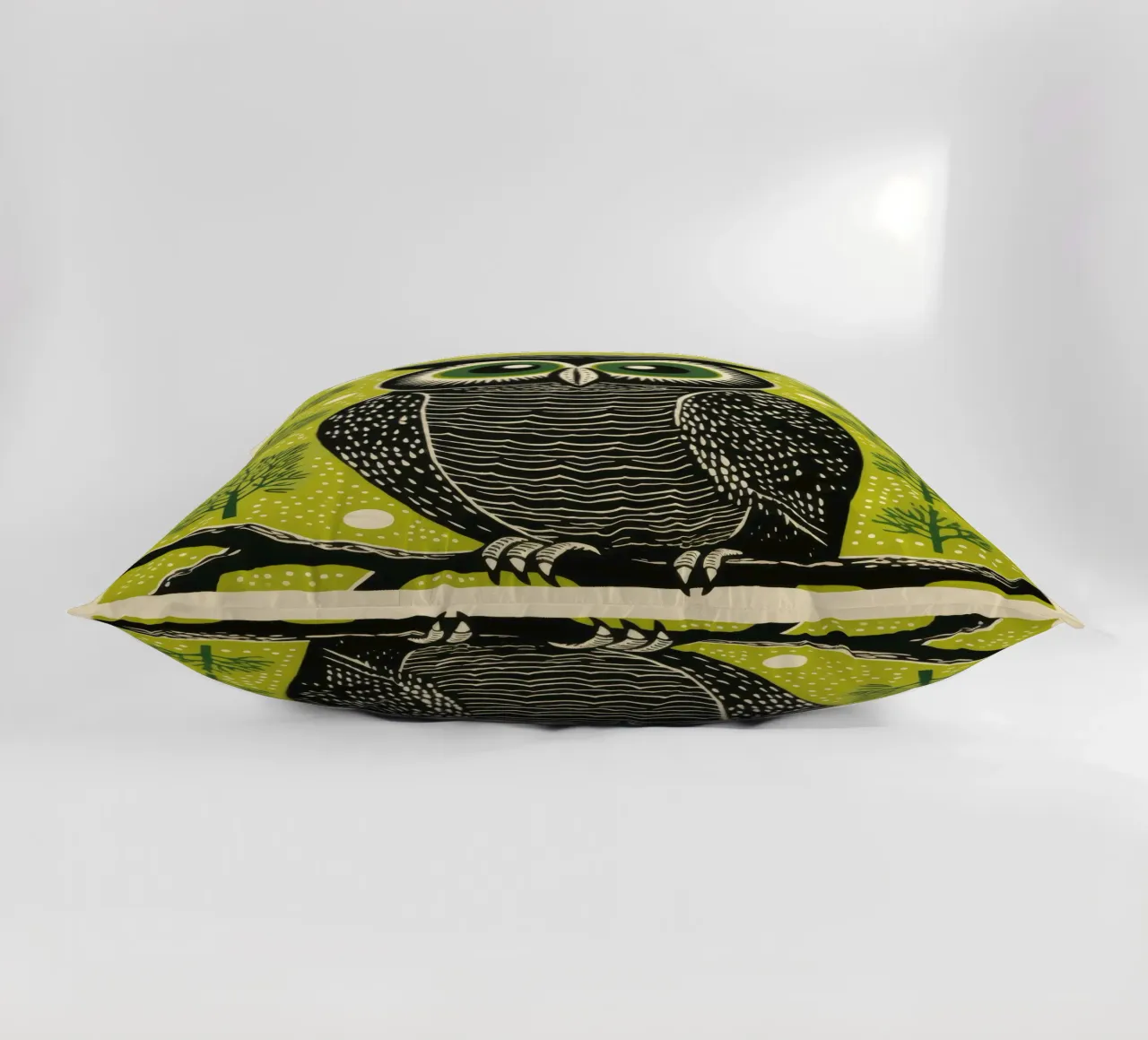 Gufo Verde 4 cuscino da Minimal Animal Art