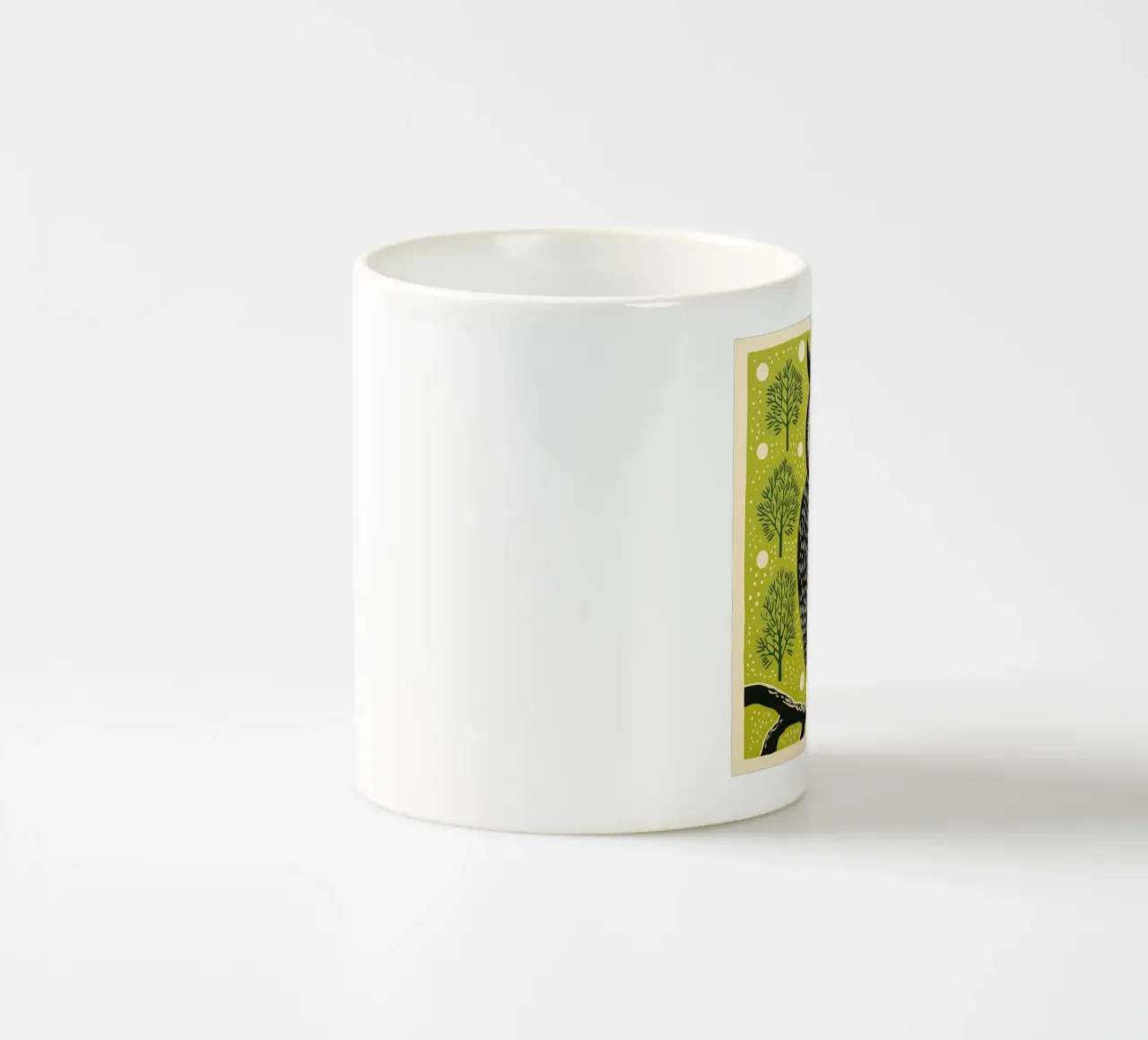 Gufo Verde 4 tazza in ceramica da Minimal Animal Art