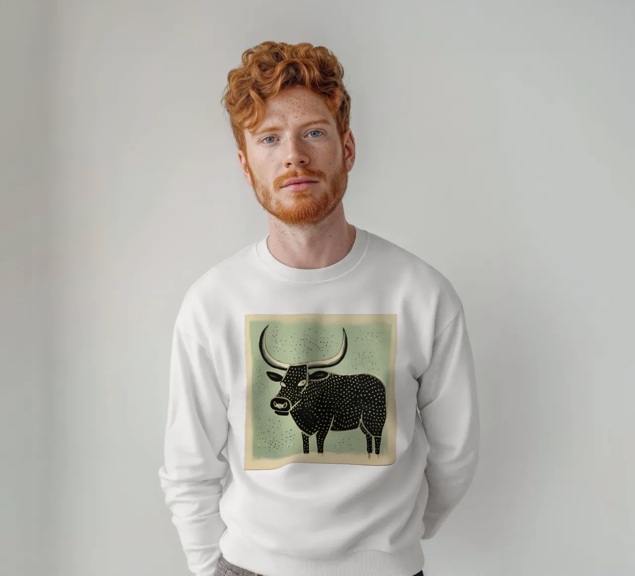 Bue verde felpa da Minimal Animal Art