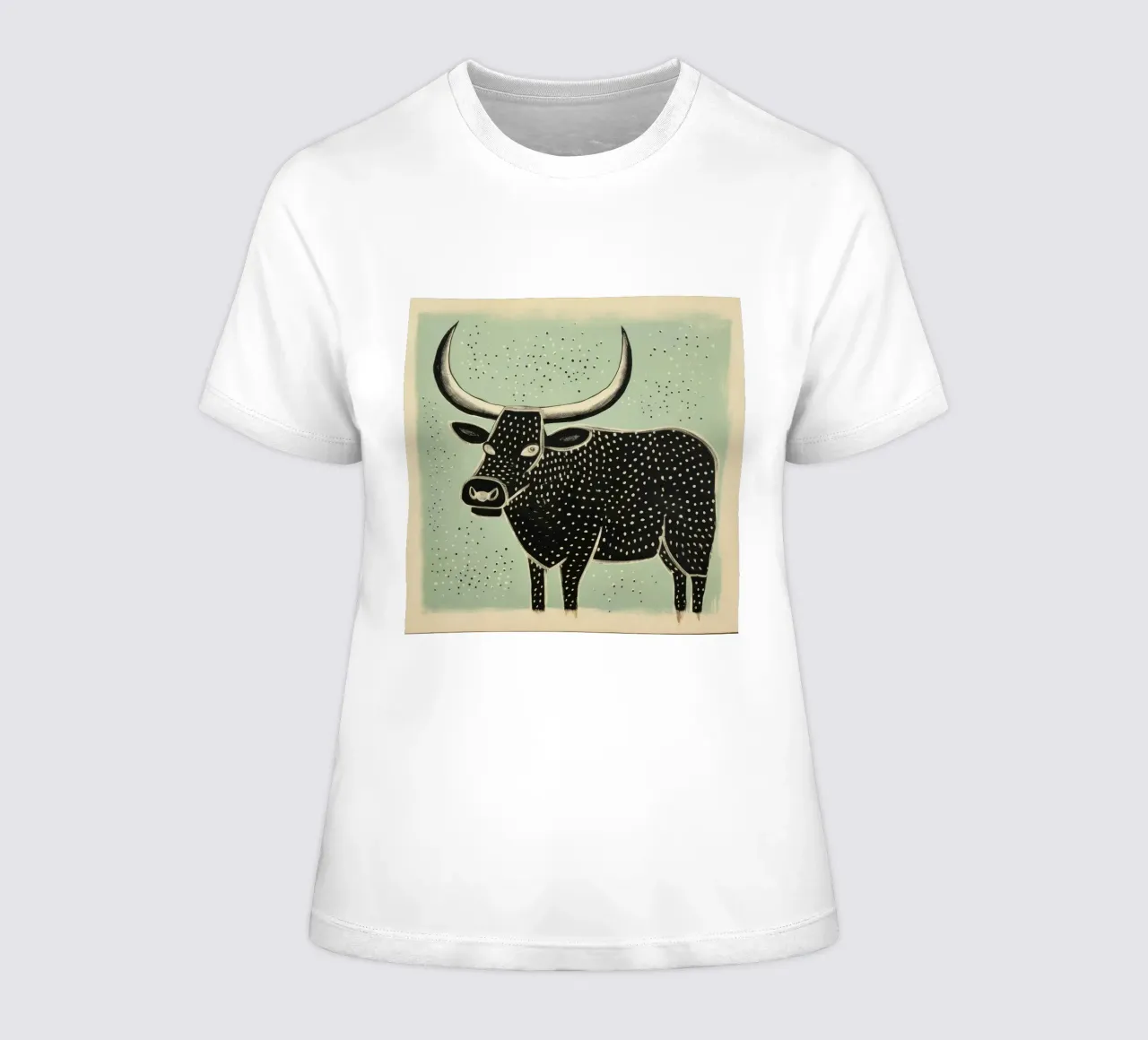 Green Ox 1 women's fitted t-shirt by Minimal Animal Art