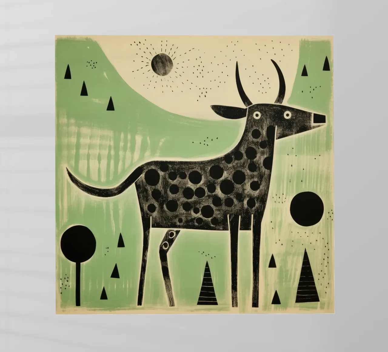 Bue verde 2 pellicola backlit da Minimal Animal Art