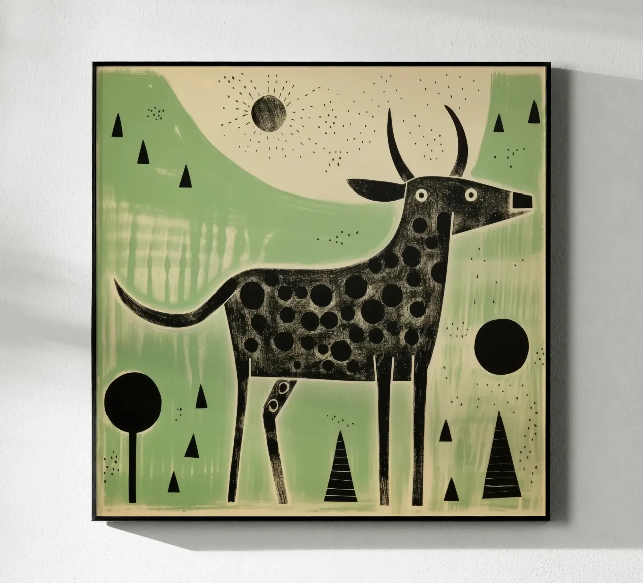 Green Ox 2 acrylic glass by Minimal Animal Art
