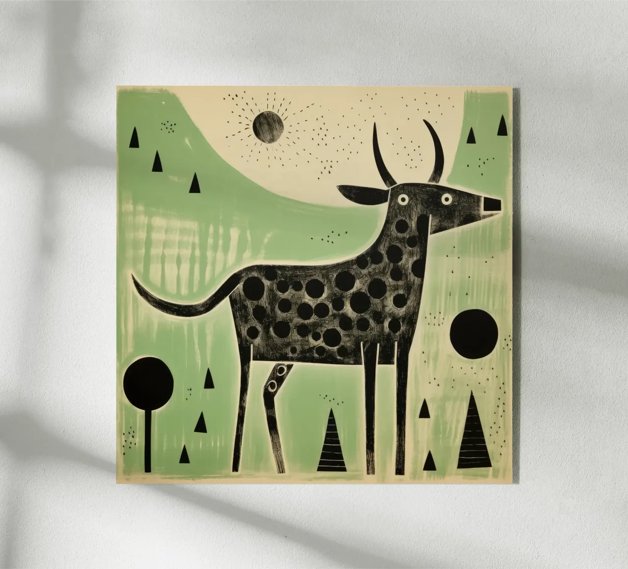 Green Ox 2 acrylic glass by Minimal Animal Art