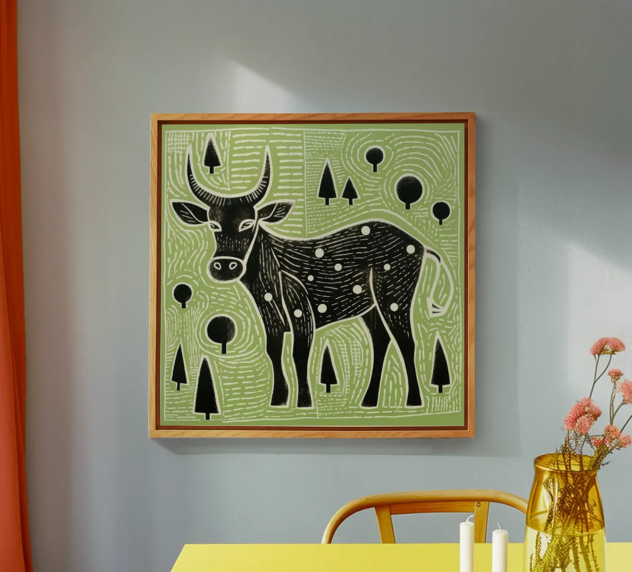 Bue verde plexiglass da Minimal Animal Art