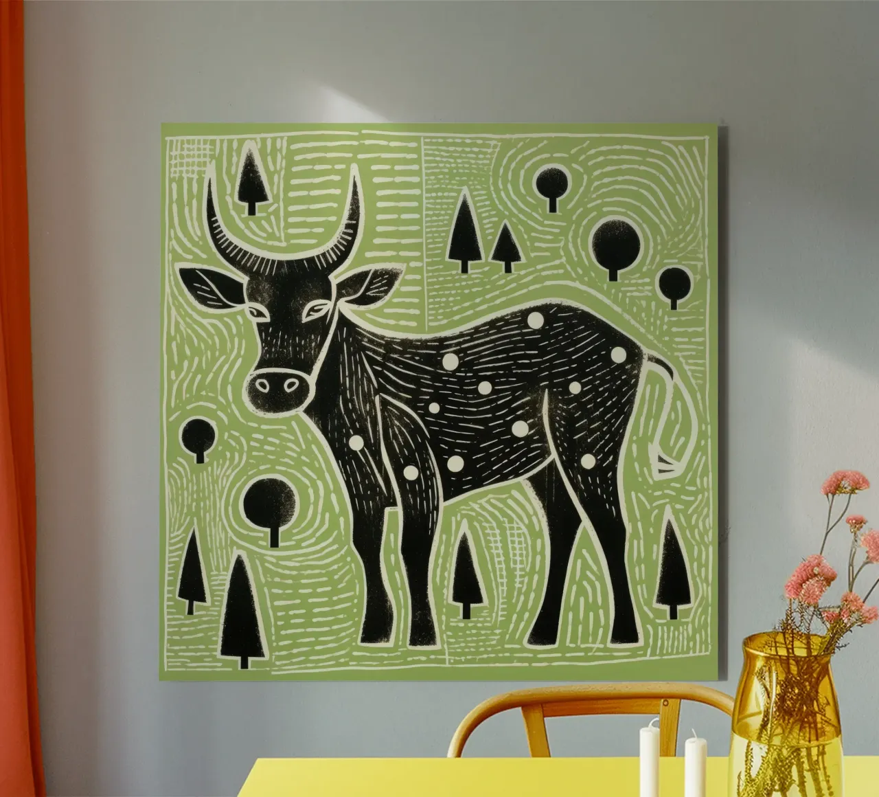 Green Ox 3 alu-dibond by Minimal Animal Art