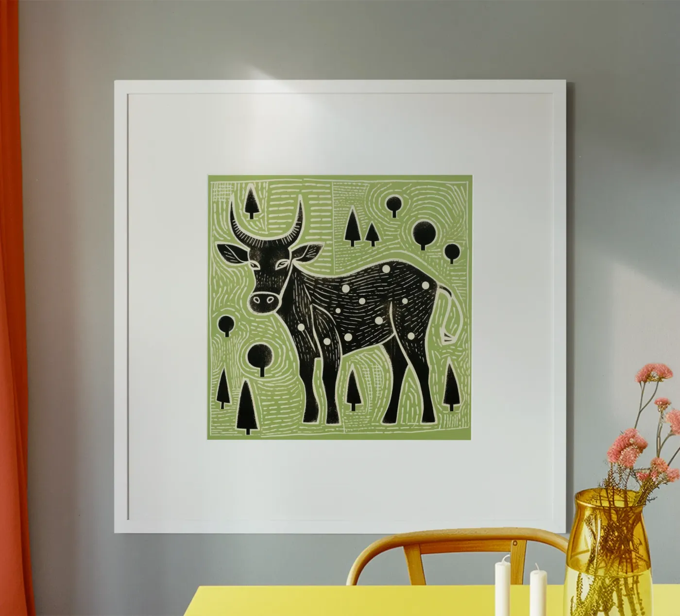 Green Ox poster da Minimal Animal Art
