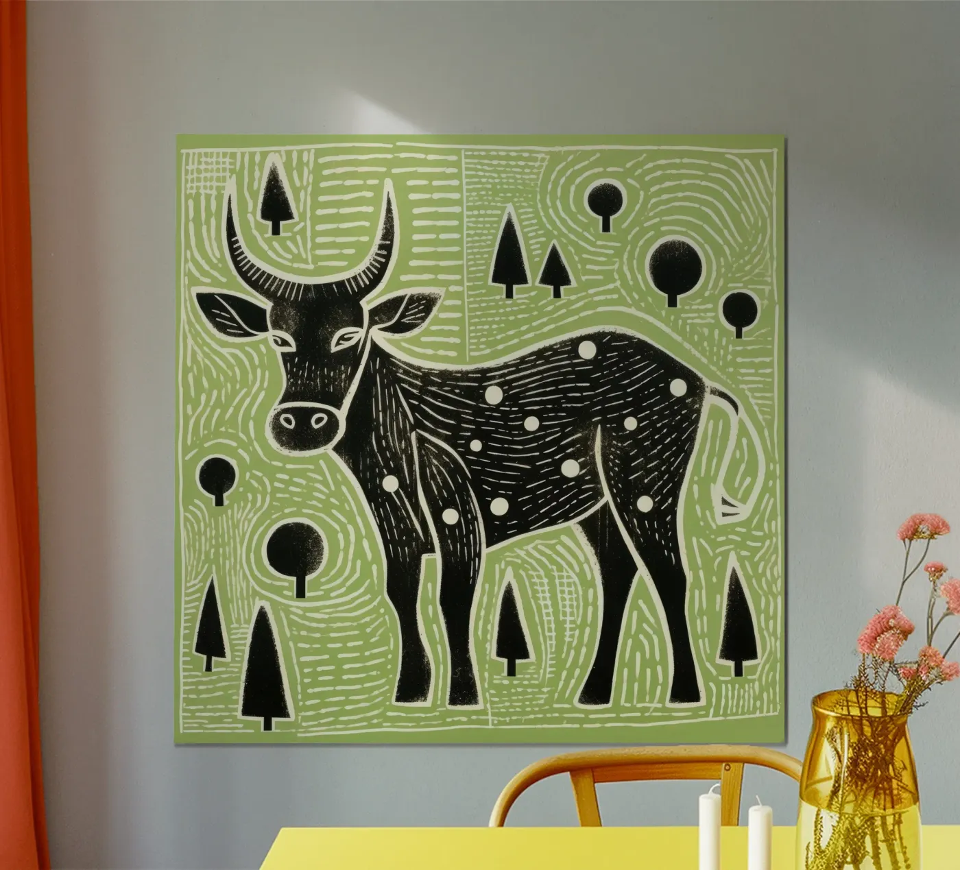 Green Ox poster da Minimal Animal Art