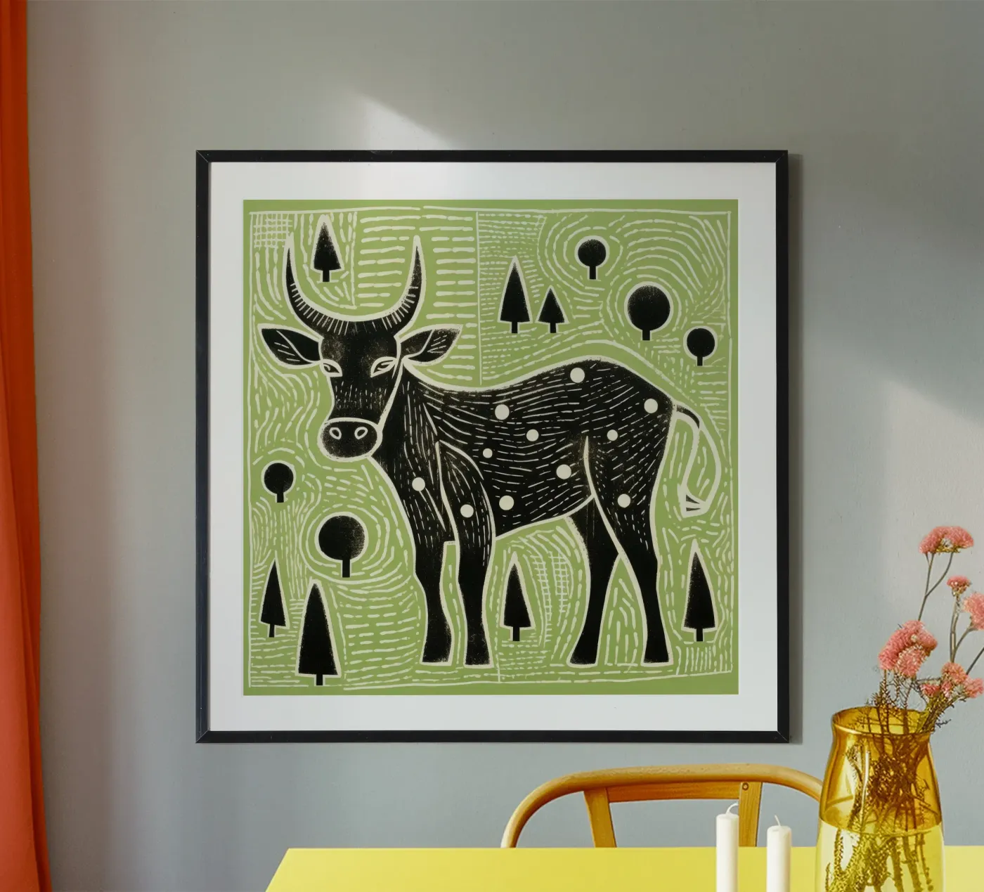 Green Ox poster da Minimal Animal Art