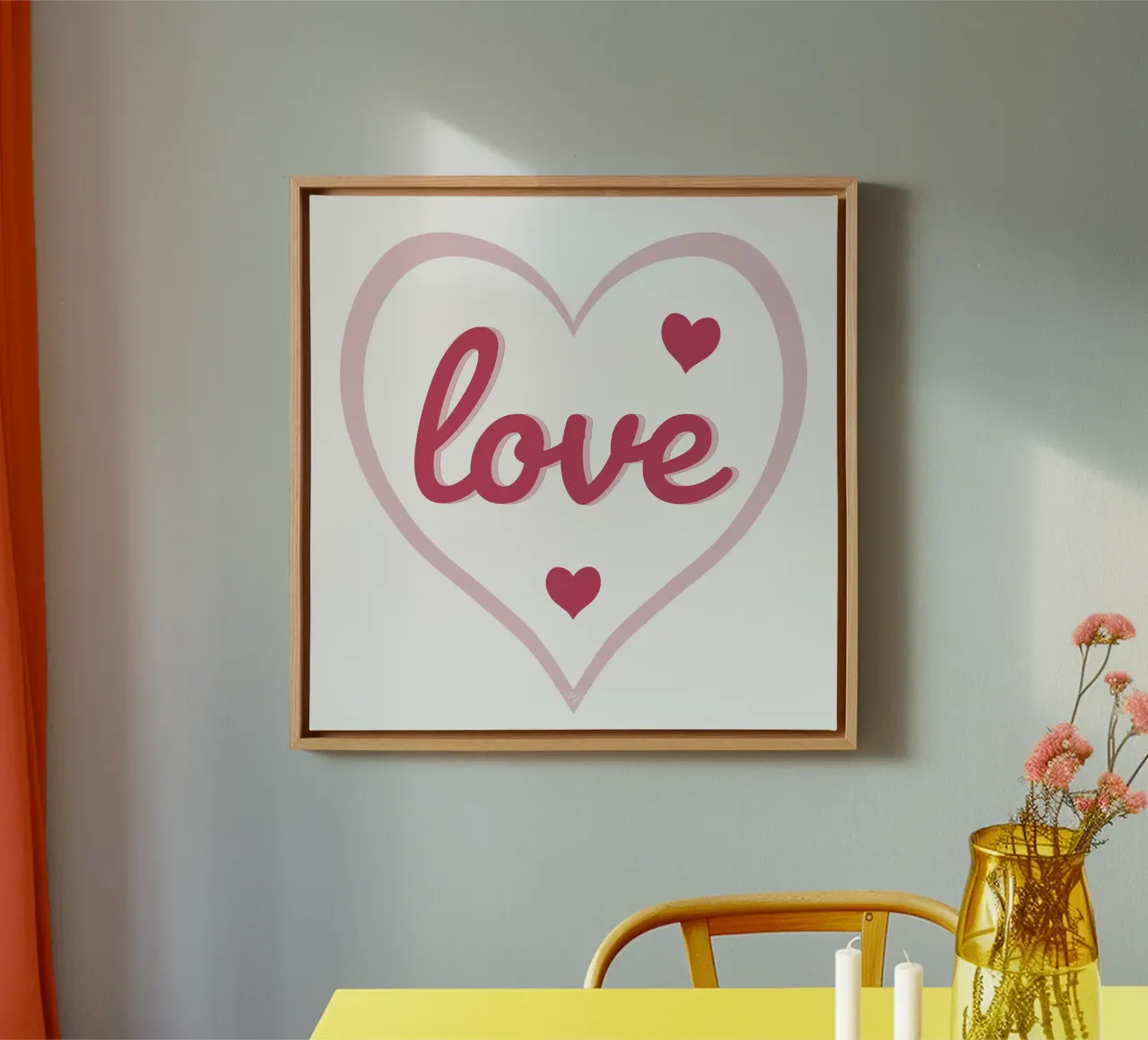Cuore d'amore tela con Cornice a cassetta da Martina